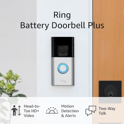 Ring Battery Doorbell Plus (newest model) | Head-to-Toe HD+ Video, motion detection & alerts, and Two-Way Talk