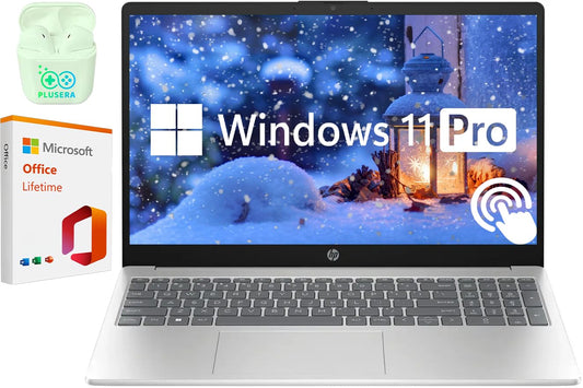 HP 15.6" Touchscreen Business & Student Laptop Computer, 32GB RAM 1TB SSD, 10-Cores Intel Core i5, Windows 11 Pro Laptop with Microsoft Office Lifetime Suite, PLUSERA Earphones, Silver